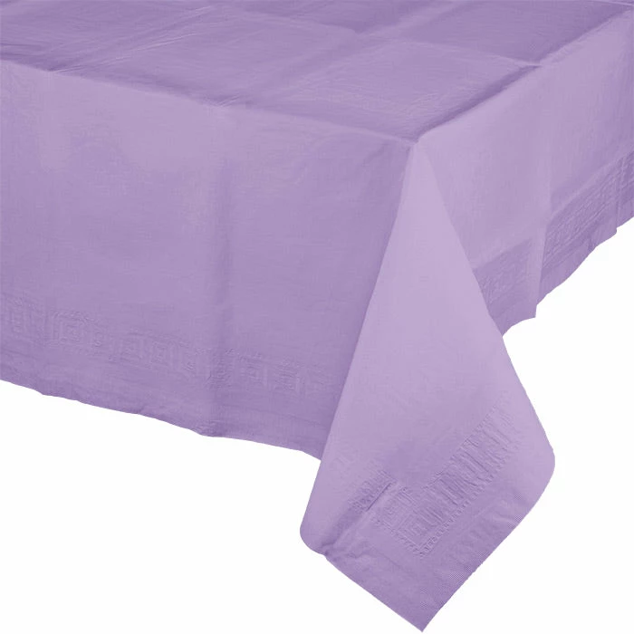 Creative Converting Solid Color Tableware Luscious Lavender Tablecover 54"X 108" Polylined Tissue