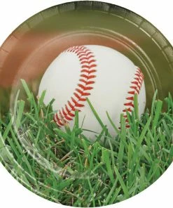 Creative Converting Baseball Party Decorations Baseball Paper Plates, 8 Ct