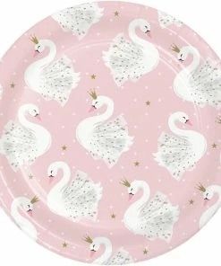 Creative Converting Stylish Swan Party Dessert Plate 8ct