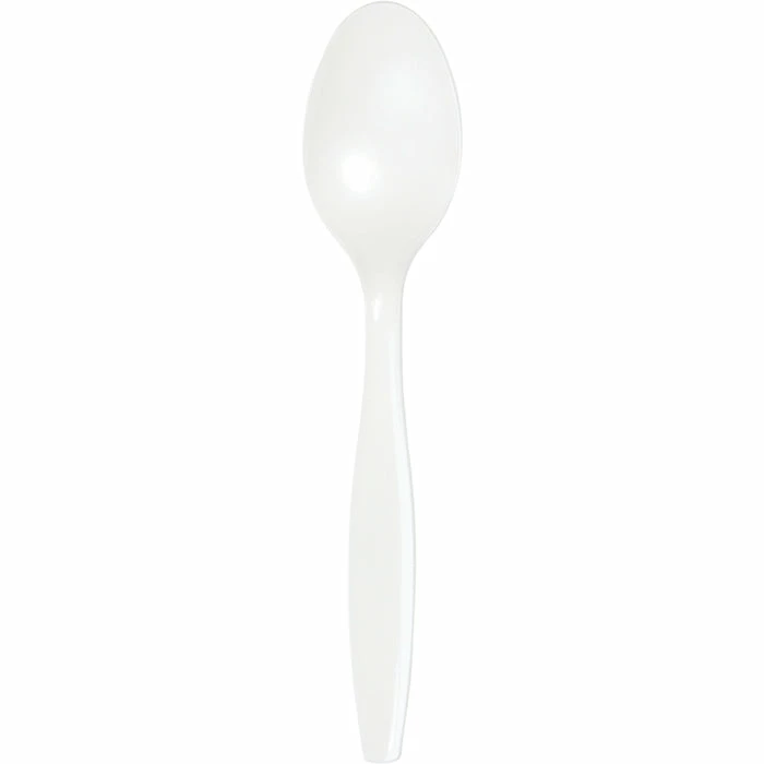 Creative Converting White Premium Plastic Spoons, 24 Ct
