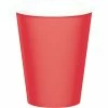 Creative Converting Solid Color Tableware Coral Hot/Cold Paper Cups 9 Oz., 24 Ct