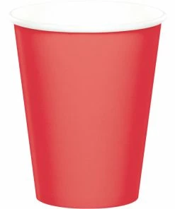 Creative Converting Solid Color Tableware Coral Hot/Cold Paper Cups 9 Oz., 24 Ct