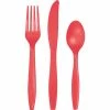 Creative Converting Coral Assorted Plastic Cutlery, 24 Ct