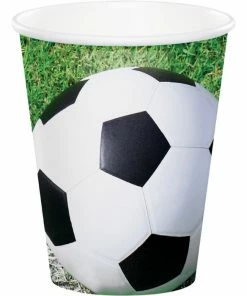 Creative Converting Sports Fanatic Soccer Hot/Cold Paper Paper Cups 9 Oz., 8 Ct Soccer Party Decorations