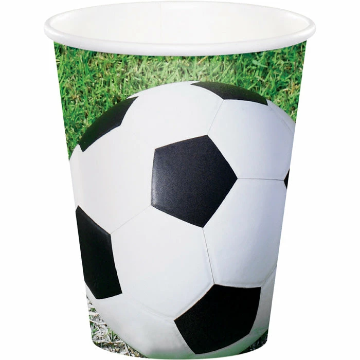 Creative Converting Sports Fanatic Soccer Hot/Cold Paper Paper Cups 9 Oz., 8 Ct Soccer Party Decorations