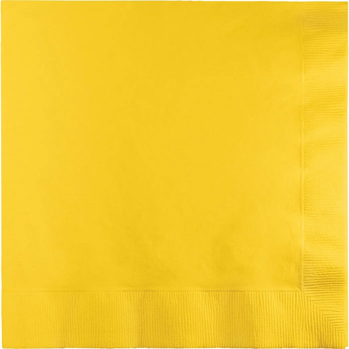Creative Converting School Bus Yellow Luncheon Napkin 3Ply, 50 Ct Solid Color Tableware
