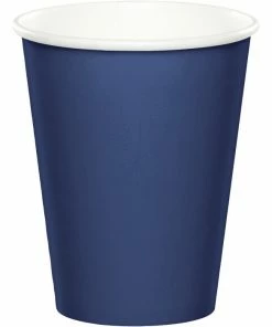 Creative Converting Solid Color Tableware Navy Hot/Cold Paper Paper Cups 9 Oz., 24 Ct