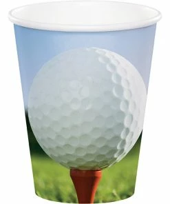 Creative Converting Golf Party Decorations Sports Fanatic Golf Hot/Cold Paper Paper Cups 9 Oz., 8 Ct