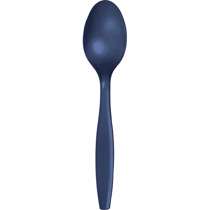 Creative Converting Navy Blue Plastic Spoons, 50 Ct Solid Color Tableware