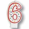 Creative Converting Birthday Party Candles Polka Dot #6 Candle