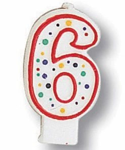 Creative Converting Birthday Party Candles Polka Dot #6 Candle