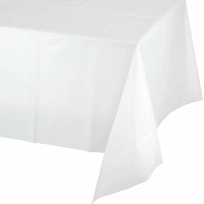 Creative Converting White Tablecover Plastic 54" X 108"