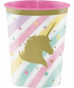 Creative Converting Unicorn Sparkle Plastic Keepsake Cup 16 Oz. Kids Birthday Party Themes