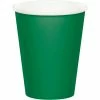 Creative Converting Solid Color Tableware Emerald Green Hot/Cold Paper Cups 9 Oz., 24 Ct
