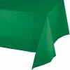 Creative Converting Emerald Green Tablecover Plastic 54" X 108" Solid Color Tableware