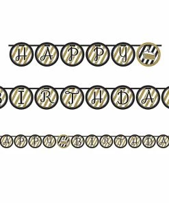 Creative Converting Adult Birthday Party Themes Black And Gold Ribbon Banner