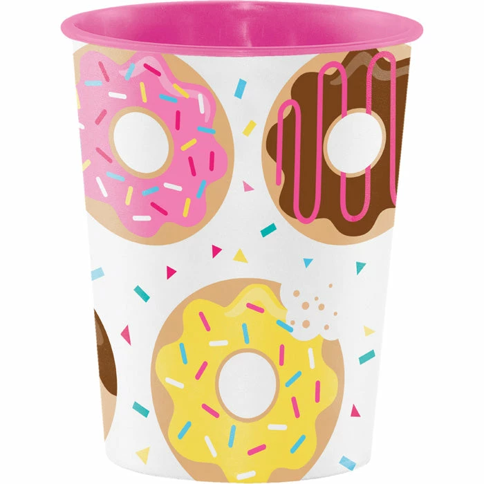 Creative Converting Donut Time Plastic Keepsake Cup 16 Oz. Kids Birthday Party Themes