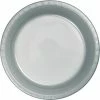 Creative Converting Shimmering Silver Plastic Banquet Plates, 20 Ct
