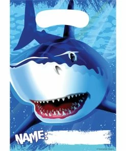 Creative Converting Shark Splash Favor Bags, 8 Ct Kids Birthday Party Themes