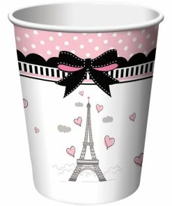 Creative Converting Party In Paris Hot/Cold Paper Paper Cups 9 Oz., 8 Ct Kids Birthday Party Themes