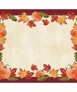 Creative Converting Thanksgiving Party Decorations Leaves And Pumpkin Placemats, 12 Ct