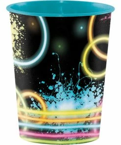 Creative Converting Glow Party Plastic Keepsake Cup 16 Oz. Kids Birthday Party Themes