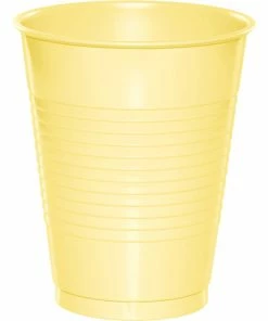 Creative Converting Mimosa Yellow Plastic Cups, 20 Ct Solid Color Tableware
