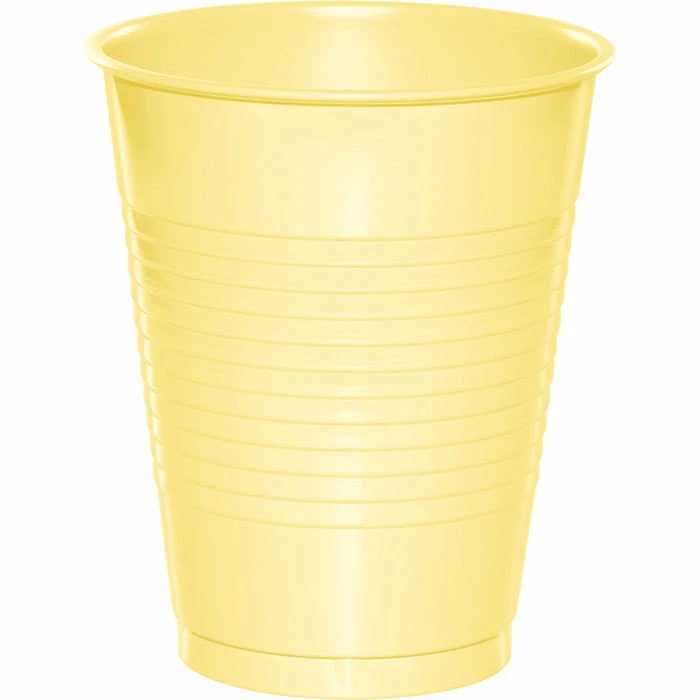 Creative Converting Mimosa Yellow Plastic Cups, 20 Ct Solid Color Tableware