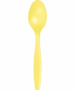 Creative Converting Mimosa Yellow Plastic Spoons, 24 Ct Solid Color Tableware