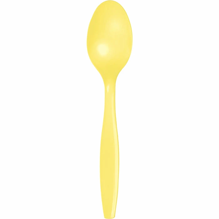 Creative Converting Mimosa Yellow Plastic Spoons, 24 Ct Solid Color Tableware