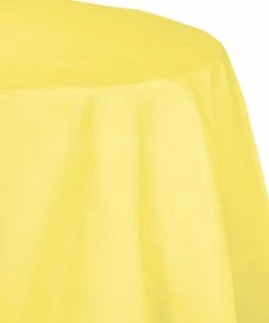 Creative Converting Solid Color Tableware Mimosa Tablecover, Octy Round 82" Polylined Tissue