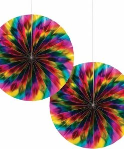 Creative Converting Rainbow Foil Paper Fans, 2 Ct Kids Birthday Party Themes