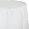 Creative Converting Solid Color Tableware White Plastic Tableskirt, 21.5' X 29"