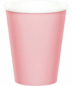 Creative Converting Solid Color Tableware Classic Pink Hot/Cold Paper Cups 9 Oz., 24 Ct