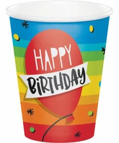 Creative Converting Adult Birthday Party Themes Hoppin' Birthday Cake Hot/Cold Paper Cups 9 Oz., 8 Ct