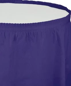 Creative Converting Purple Plastic Tableskirt, 14' X 29"