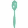 Creative Converting Solid Color Tableware Fresh Mint Green Plastic Spoons, 24 Ct