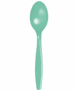 Creative Converting Solid Color Tableware Fresh Mint Green Plastic Spoons, 24 Ct