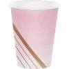 Creative Converting Rose' All Day Hot/Cold Paper Paper Cups 12 Oz., Foil, 8 Ct