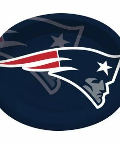 Creative Converting NFL And Football Party Supplies New England Patriots Oval Platter 10" X 12", 8 Ct