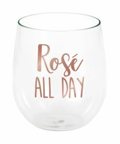 Creative Converting Rose' All Day 14 Oz Stemless Wine Glass