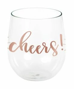 Creative Converting Themed Tableware Rose' All Day 14 Oz Stemless Wine Glass
