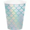 Creative Converting Mermaid Shine Hot/Cold Paper Cups 9 Oz., Foil, 8 Ct Kids Birthday Party Themes