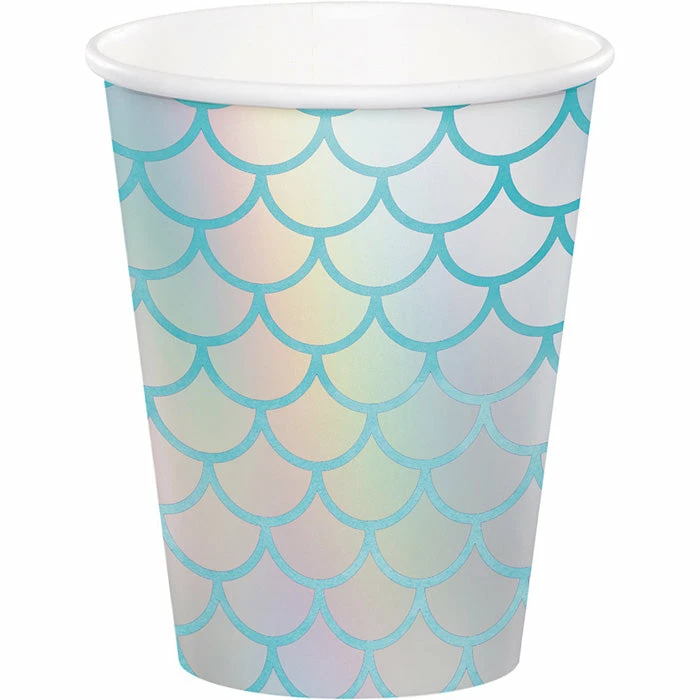 Creative Converting Mermaid Shine Hot/Cold Paper Cups 9 Oz., Foil, 8 Ct Kids Birthday Party Themes