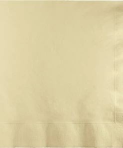 Creative Converting Solid Color Tableware Ivory Luncheon Napkin 2Ply, 50 Ct