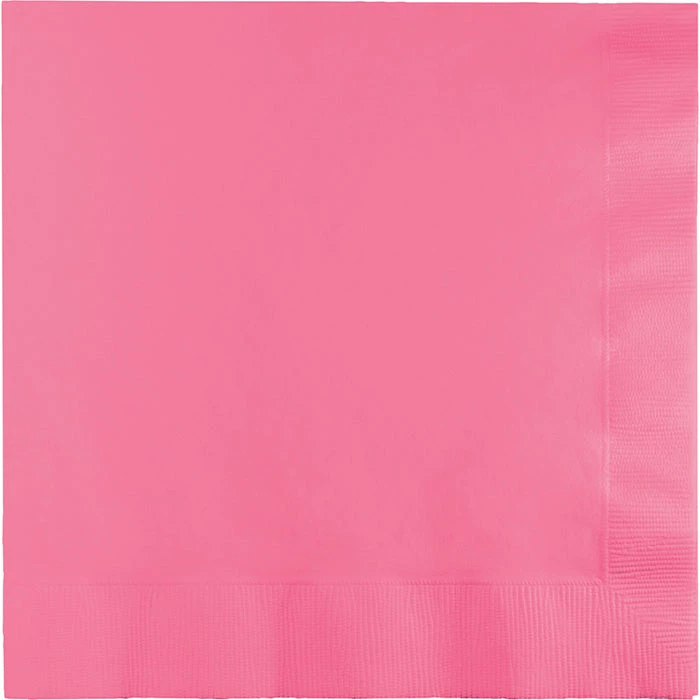 Creative Converting Solid Color Tableware Candy Pink Luncheon Napkin 3Ply, 50 Ct
