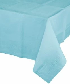 Creative Converting Pastel Blue Tablecover 54"X 108" Polylined Tissue Solid Color Tableware