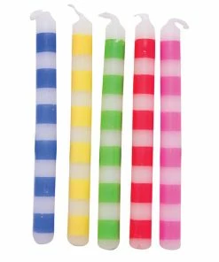 Creative Converting Multicolor Striped Candles, 20 Ct