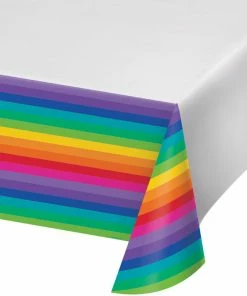 Creative Converting Rainbow Tablecover Plastic 54