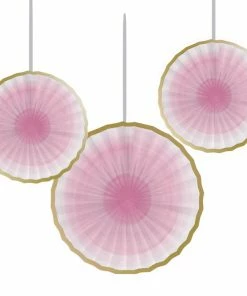 Creative Converting 1st Birthday Party Themes One Little Star Girl Paper Fans, 16" 12" 10", 3 Ct